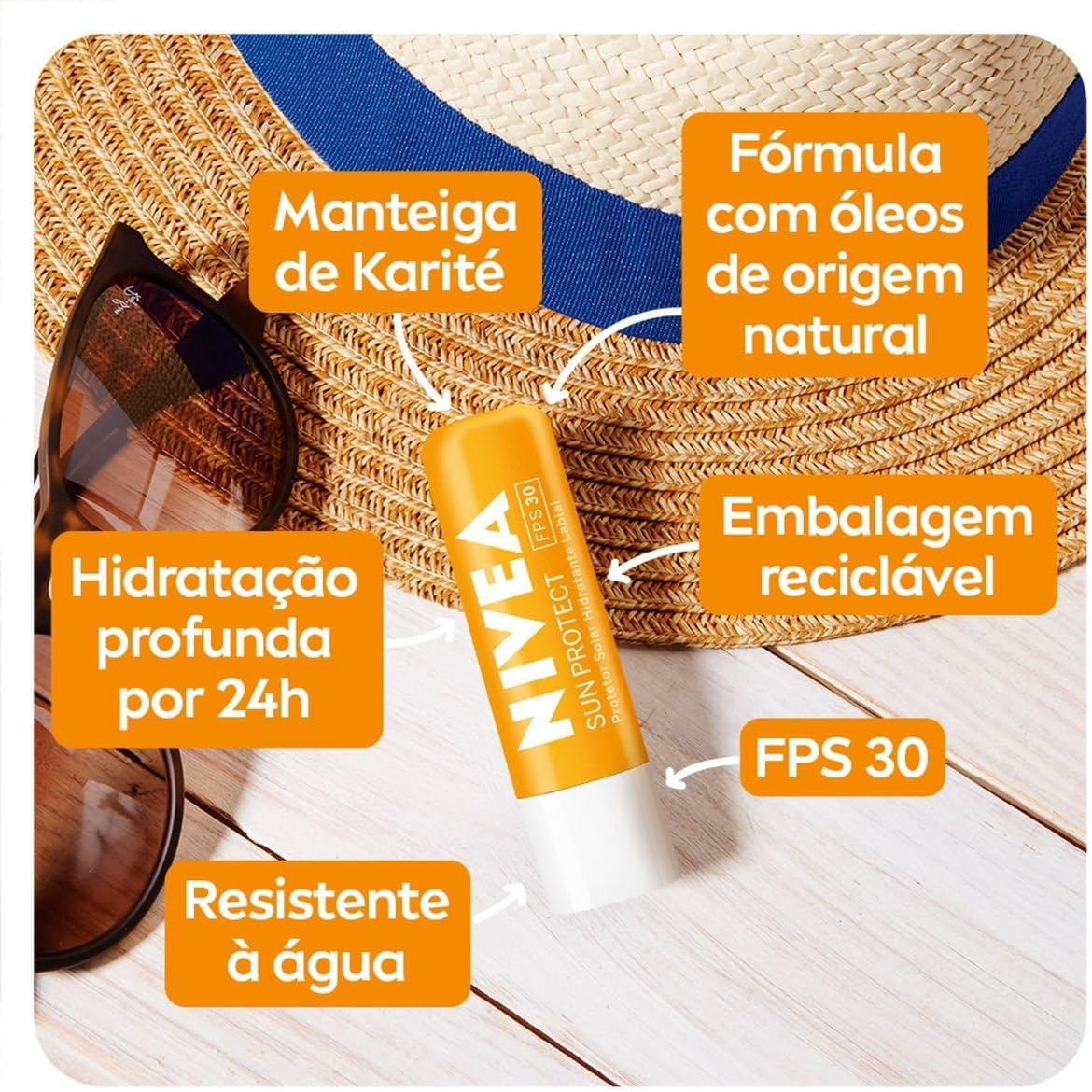 Nivea Protetor Solar Hidratante Labial Sun Protect 2