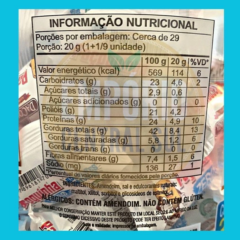 Paçoca Rolha Zero Açúcar DaColônia 4