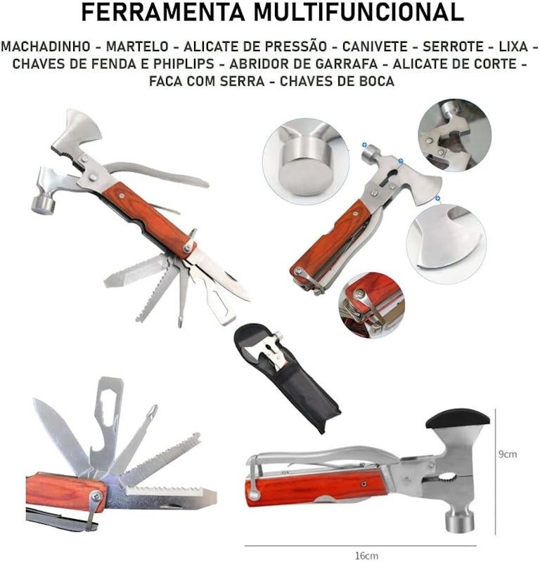 Kit de Sobrevivência Pesca Caça Canivete Lanterna Paracord Pederneira Ferramenta Multifuncional 3