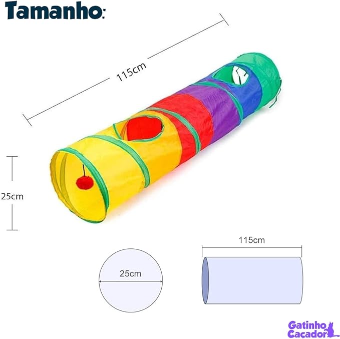 Túnel Colorido com Bolinha para Gatos 4