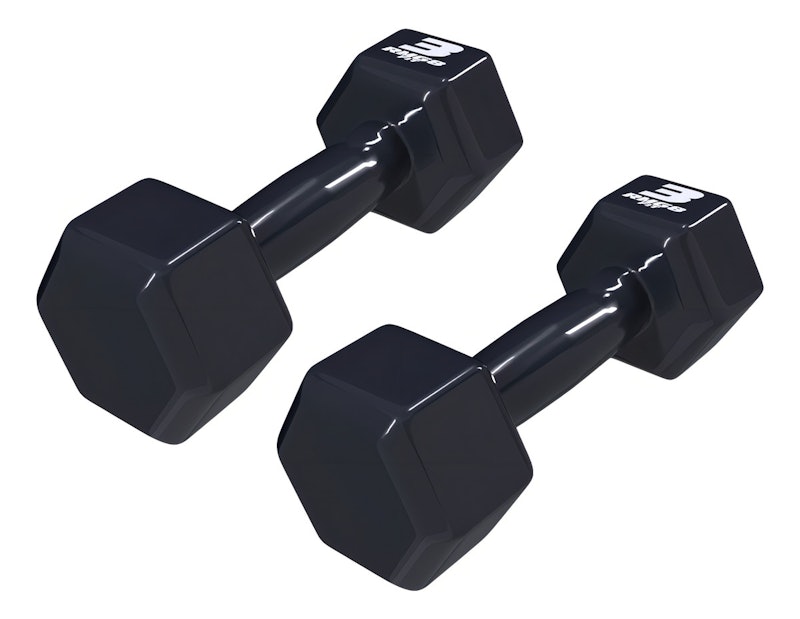 Par Halteres 3 Kg Emborrachado Sextavado RMG8 Fit 2