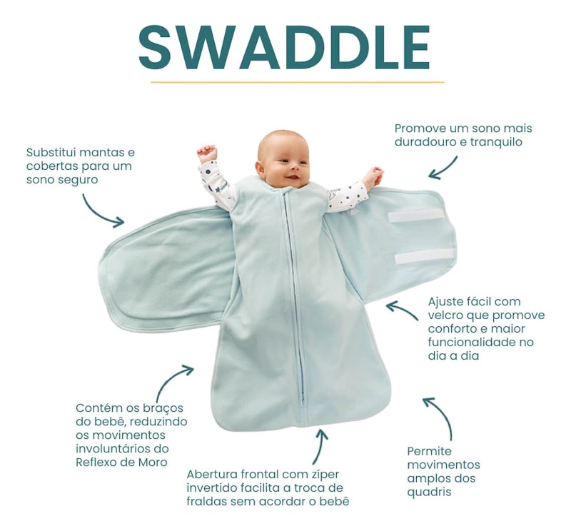 Saco de Dormir Swaddle em Algodão Egípcio 2