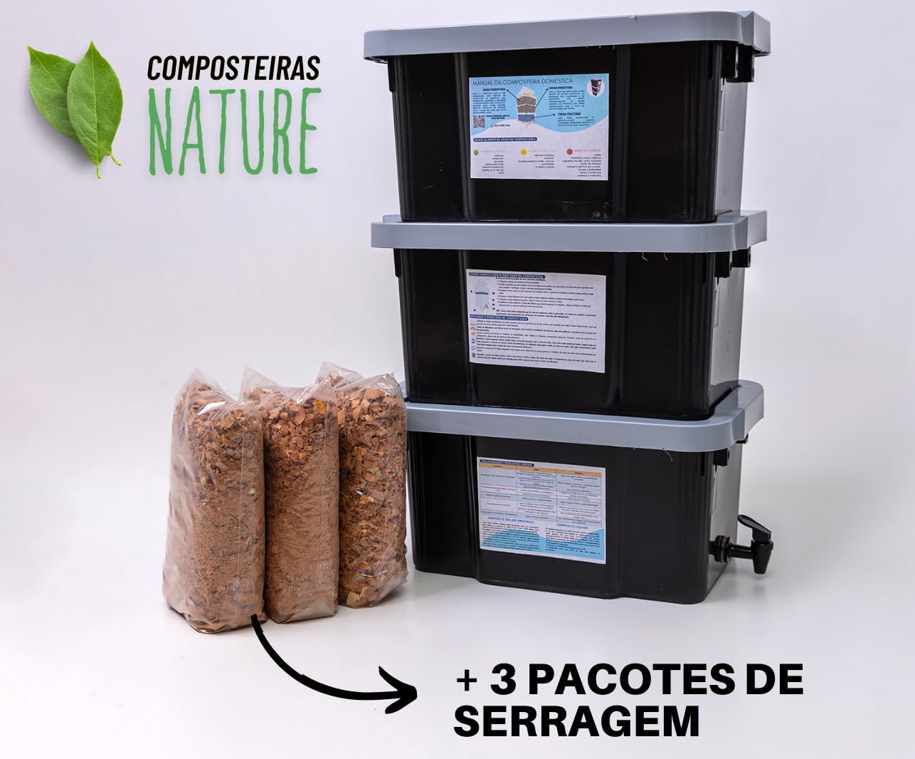 Composteira Doméstica Minhocário 45 L 2