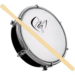 Tamborim 6" ABS Pele Leitosa com Baqueta e Chave de Afinação