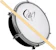 WEB MUSIC SHOP Tamborim 6" ABS Pele Leitosa com Baqueta e Chave de Afinação 1
