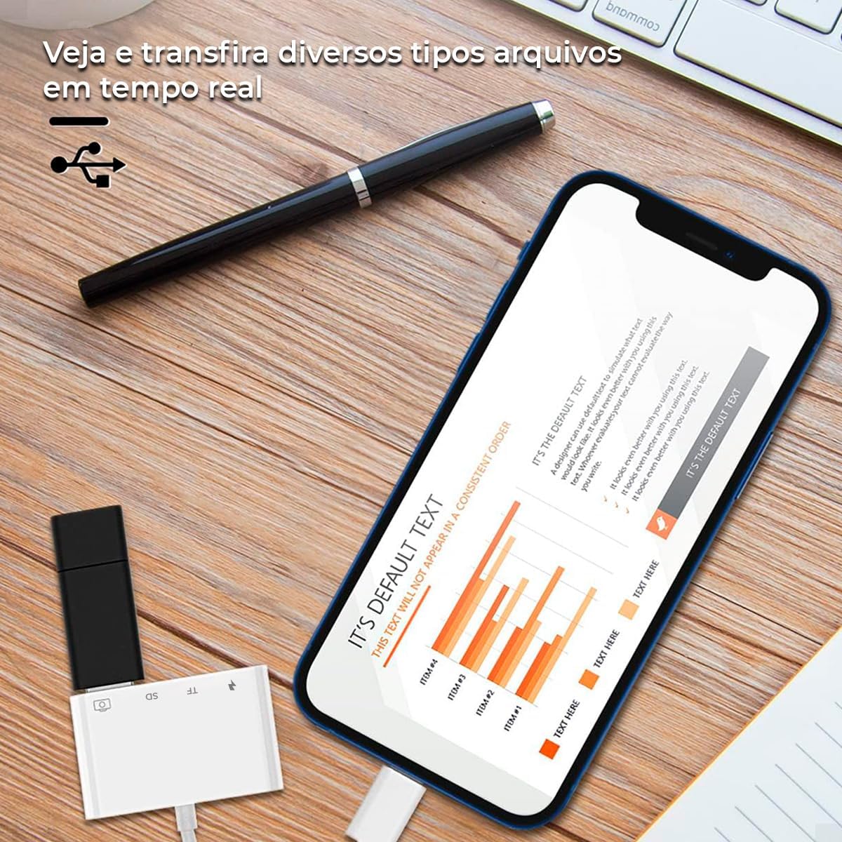 Adaptador Lightning Leitor de Cartão SD Micro 4