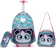 FERRAZZI Kit Mochila de Rodinhas Lancheira Estojo Infantil Feminina 1
