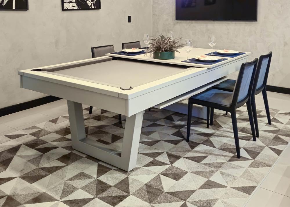 Mesa de Bilhar Steel Wood Laqueada com Tampo de Jantar 1