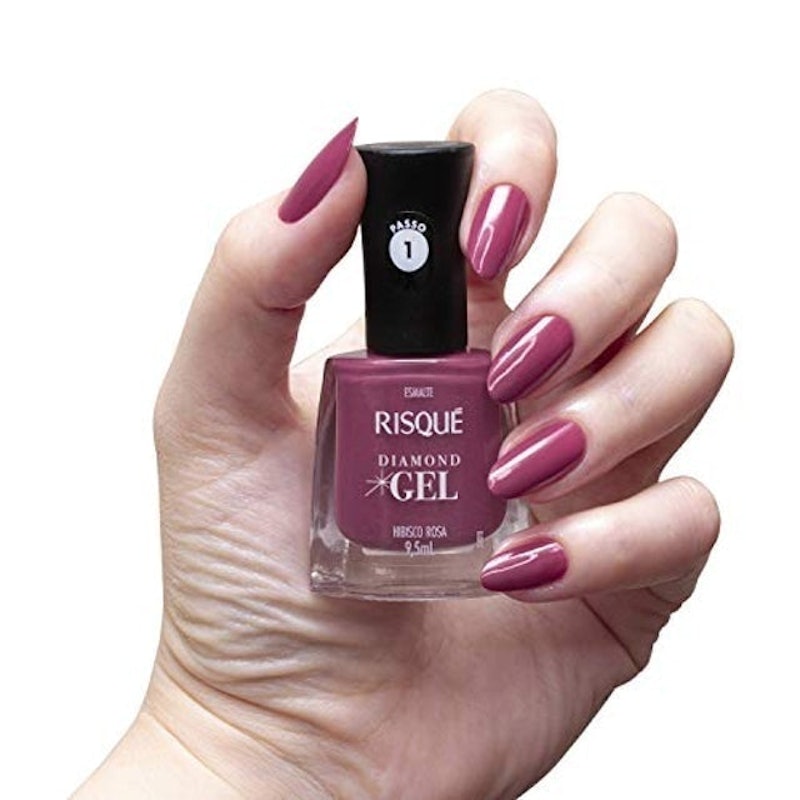 Esmalte Risqué Diamond Gel Hibisco Rosa 4