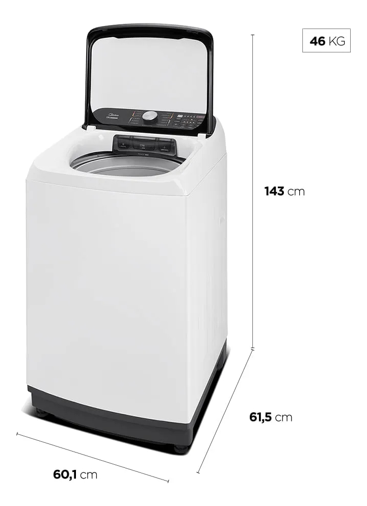Máquina de Lavar 15 Kg Wave Agitator Branca Midea 5