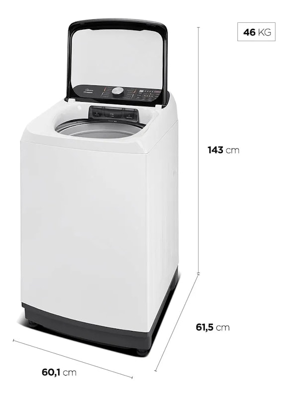 Máquina de Lavar 15 Kg Wave Agitator Branca Midea 5