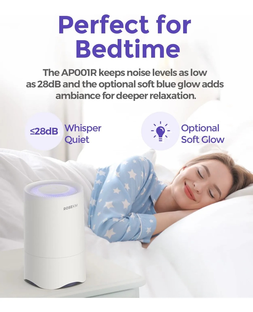 Small Air Purifier for Home Bedroom AP001R 4