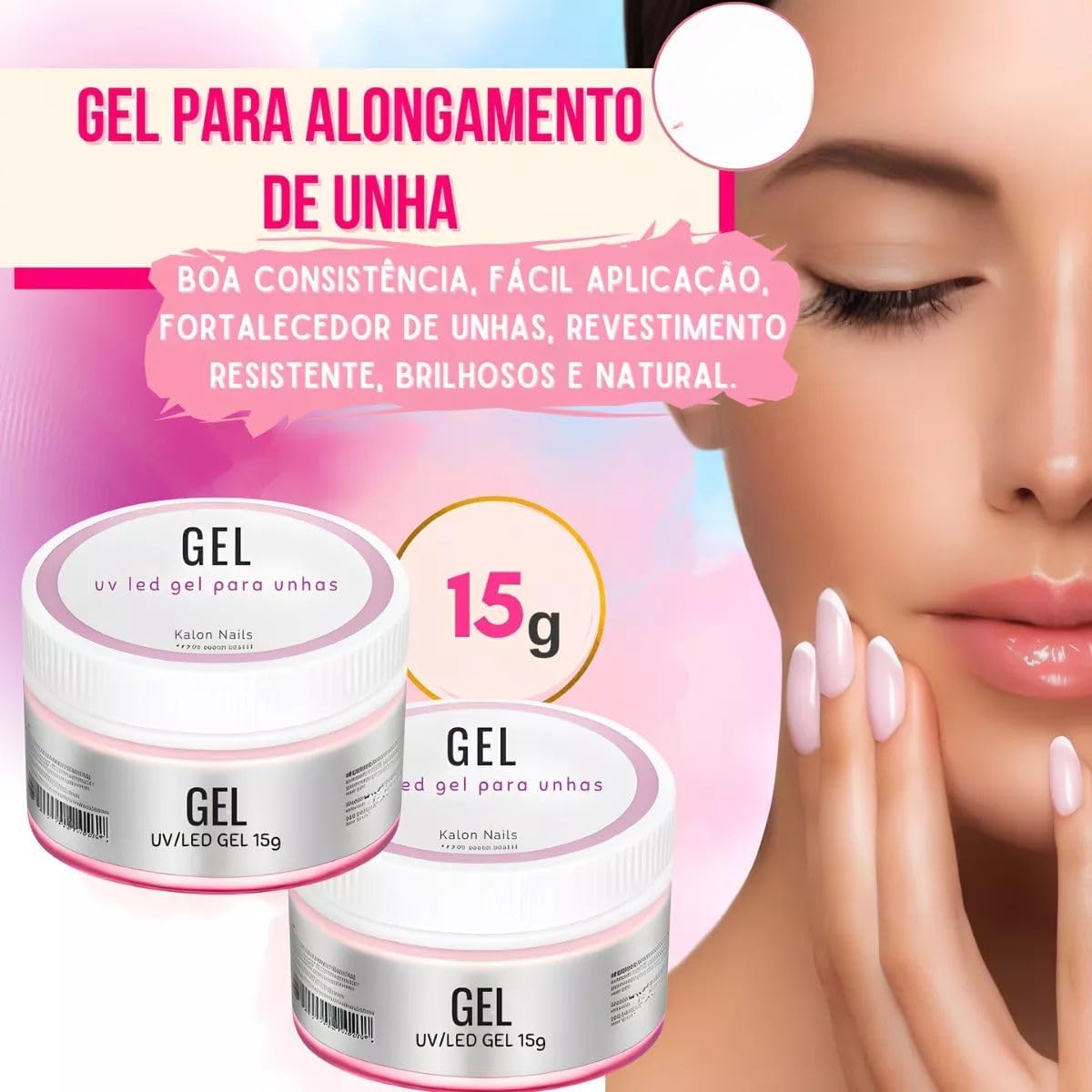 Kit Unhas Gel Acrigel Alongamentos Cabine Lixadeira Completo 4