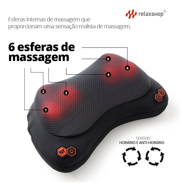 Almofada Massageadora Shiatsu Elétrica 4