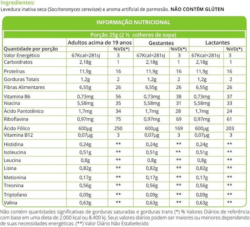 Levedura Nutricional Parmesão Free 2
