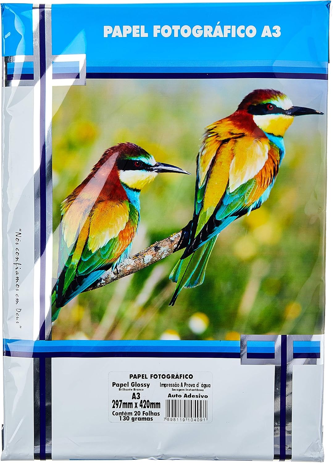 Papel Foto Glossy - Brilhante Branco Adesivo A3 1