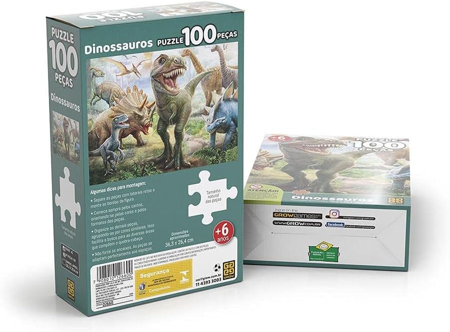 Puzzle 100 Peças Dinossauros 3