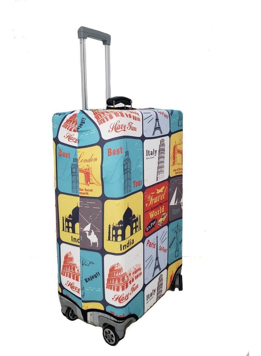 Capa para Mala de Viagem Estampa Selos de Viagem 2