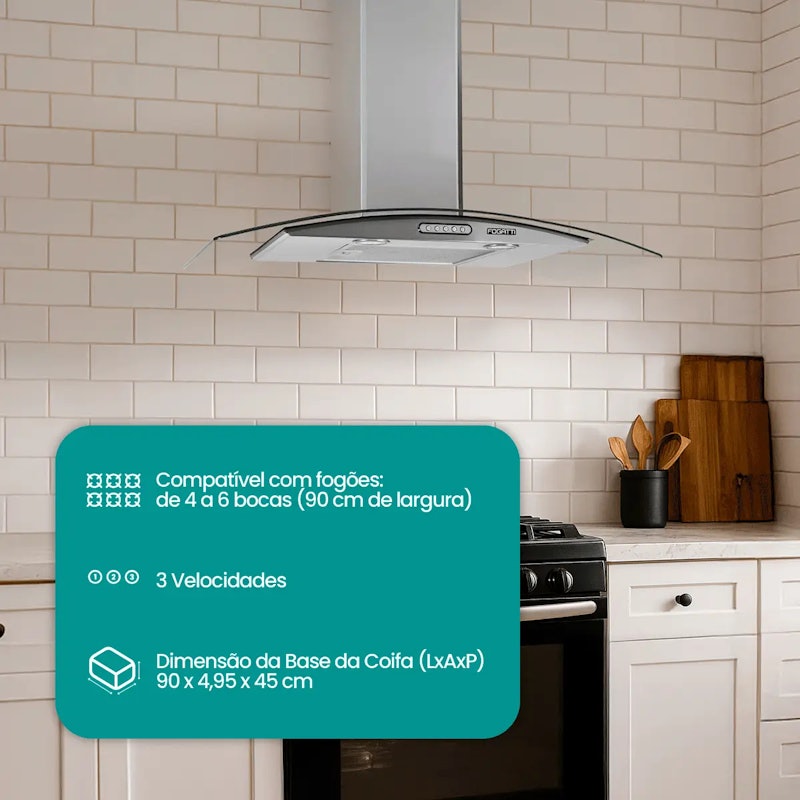 Coifa Vidro Curvo Slim Fogatti 3