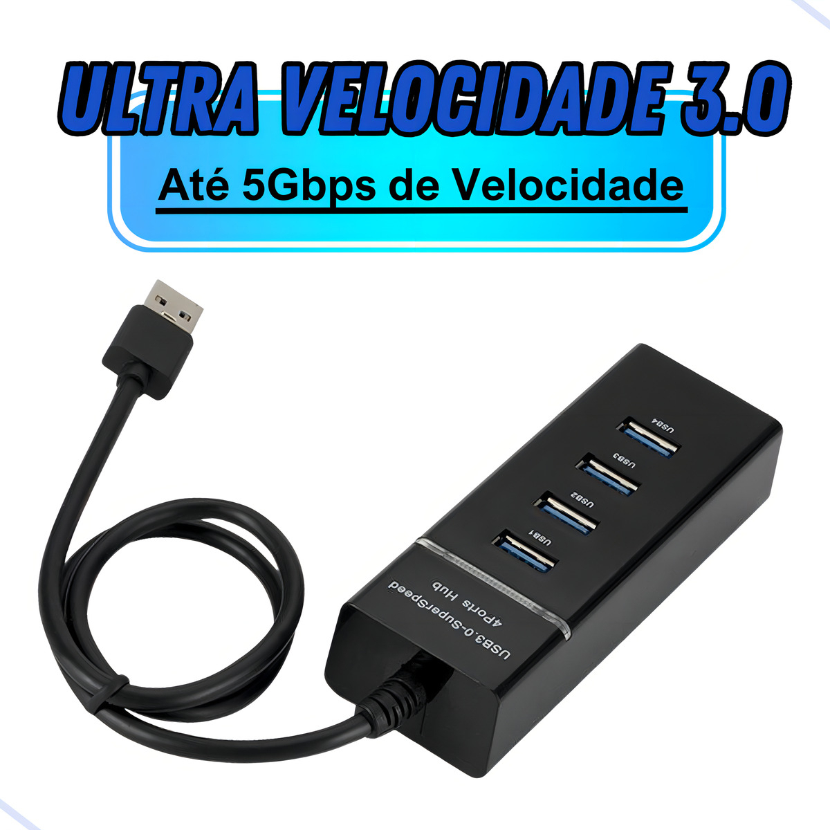 Hub USB 3.0 4 Portas com LED Indicador 4