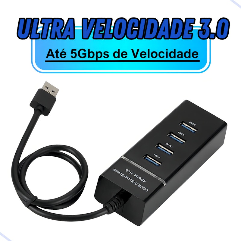 Hub USB 3.0 4 Portas com LED Indicador 4