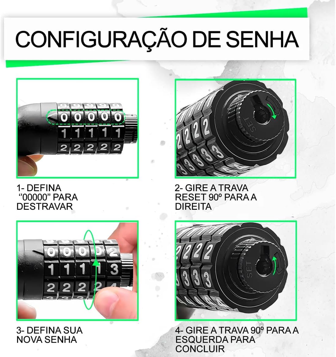 Cadeado para Bike e Moto com Senha 3