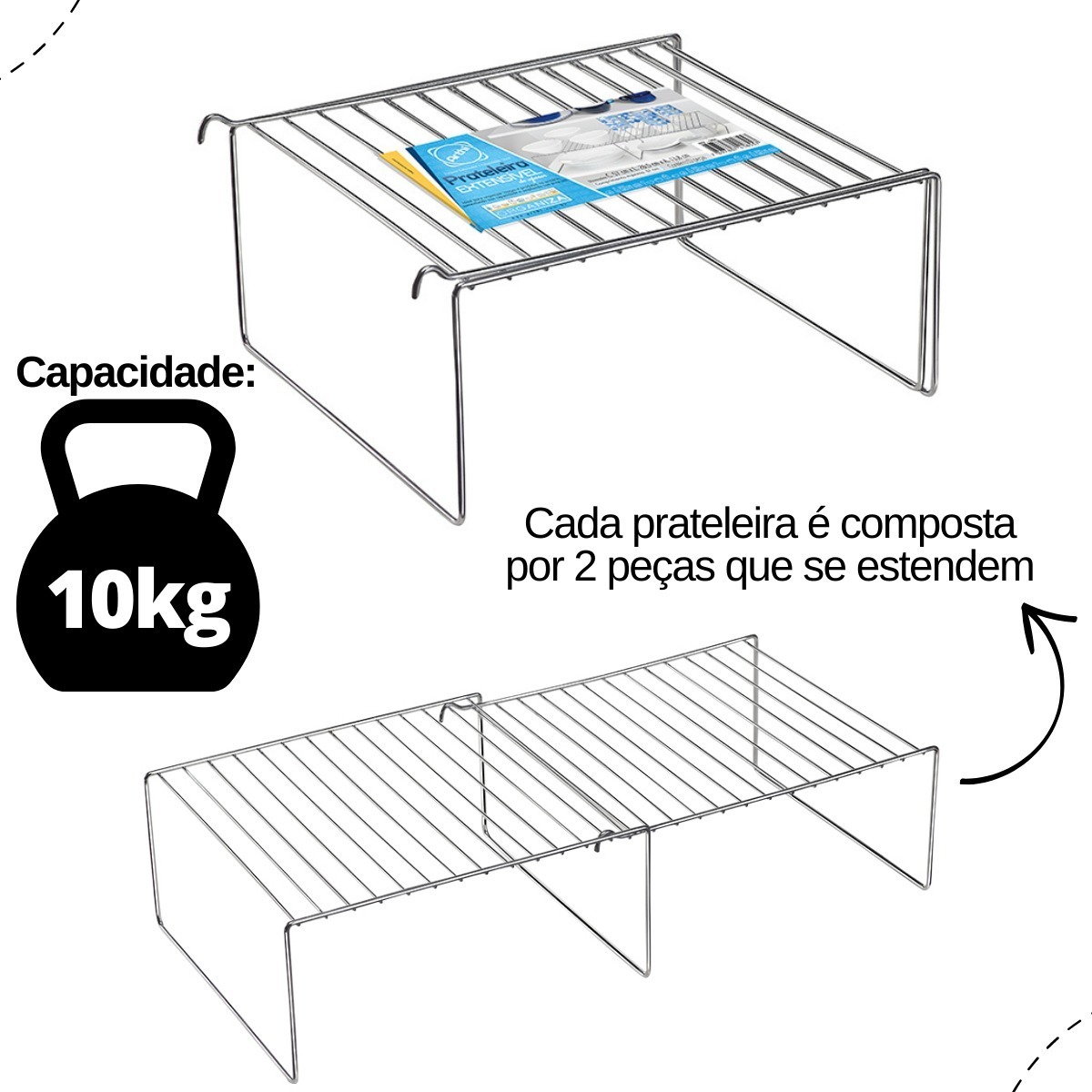 Prateleira Extensível de Apoiar 3