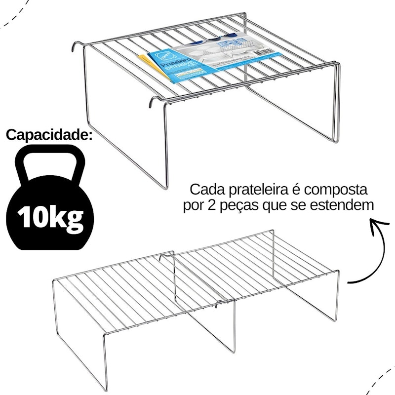 Prateleira Extensível de Apoiar 3