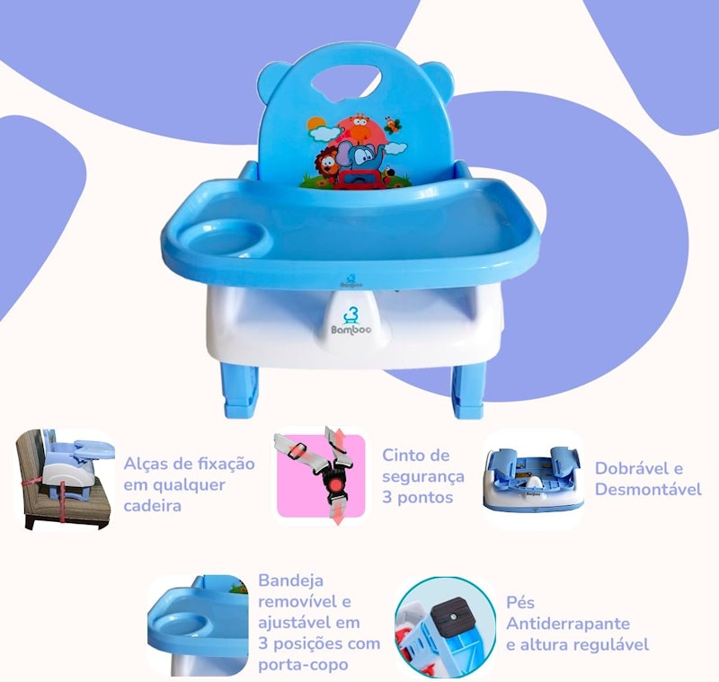 Cadeira de Alimentação Refeição Portátil de Bebê 3