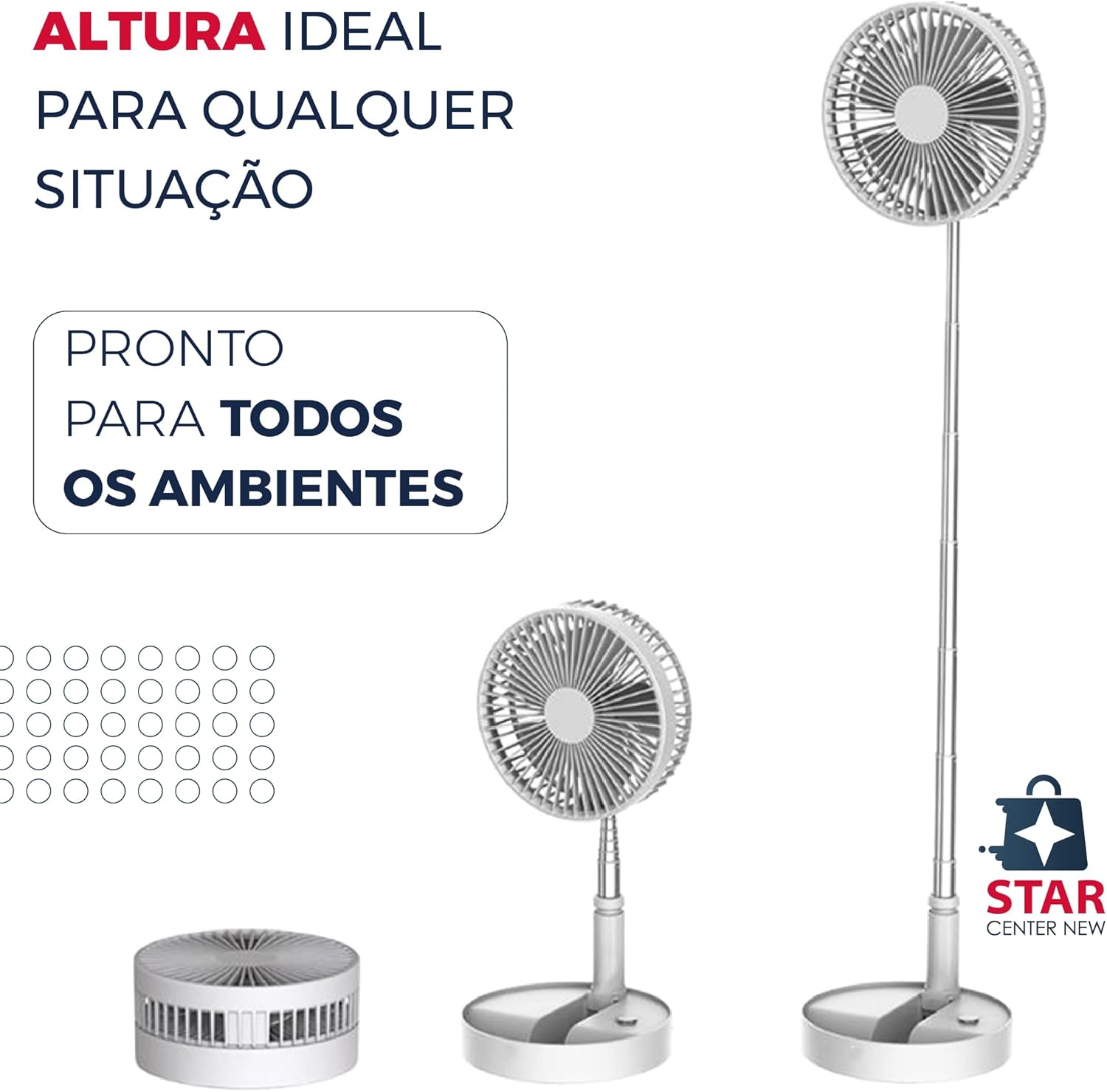 Ventilador Portátil Silencioso Dobrável 3