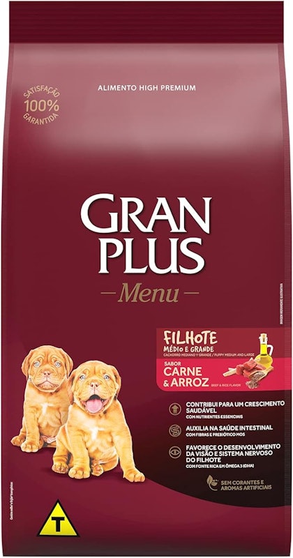 Ração Cão Filhote Médio e Grande Sabor Carne e Arroz 1