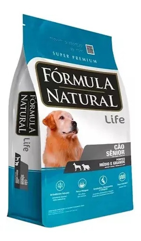 Ração Fórmula Natural Super Premium Life Cão Sênior Portes Médio e Grande Sabor Frango e Cenoura 3