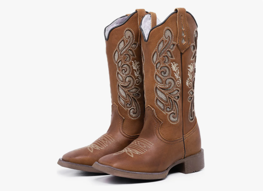 Bota Texana Country Cano Alto Couro Legítimo Premium Bico Quadrado Beauty 2