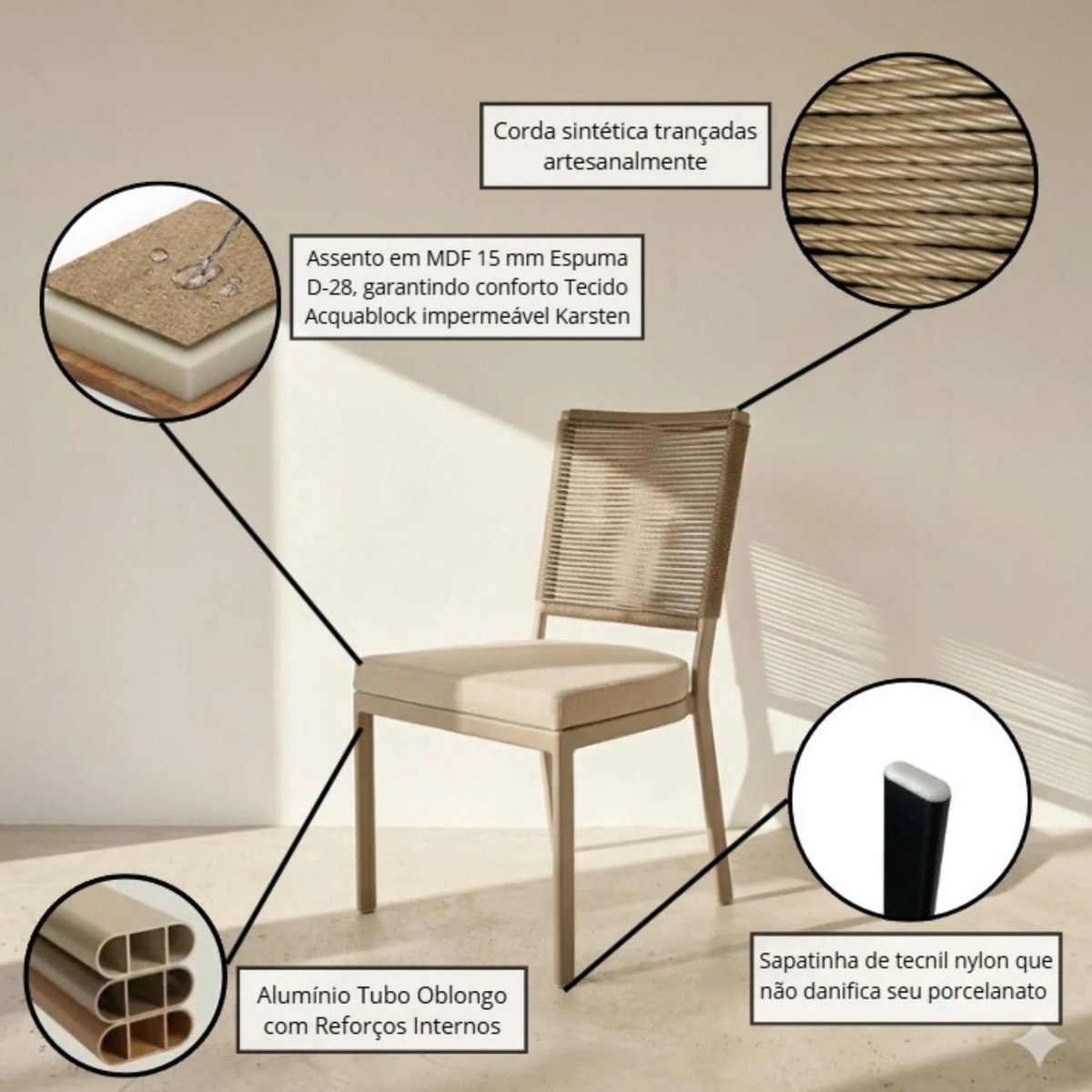 Kit de Cadeiras Aluminium Decor 4