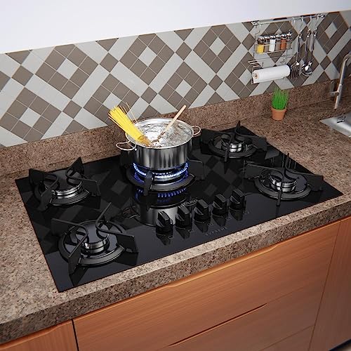 Cooktop 5 Bocas Preto com Mesa de Vidro e Tripla Chama Dako Supreme 4