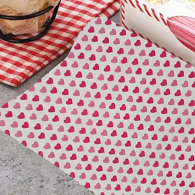 Conjunto de 50 Unidades de Papel-Manteiga Estampa Corações 4