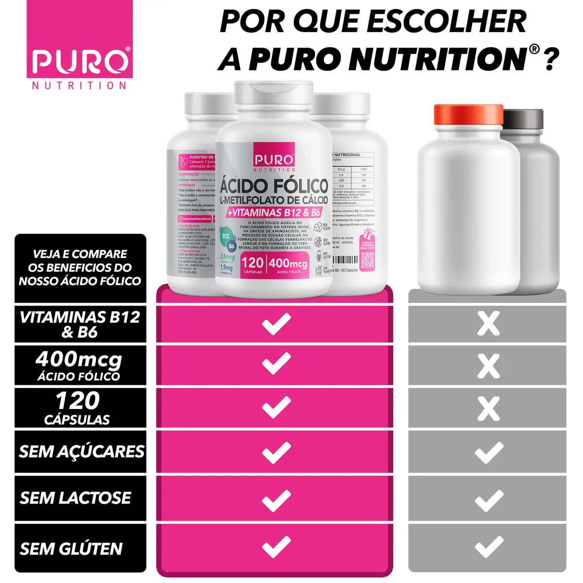 L-Metilfolato Ácido Fólico com Vitaminas B12 e B6 2