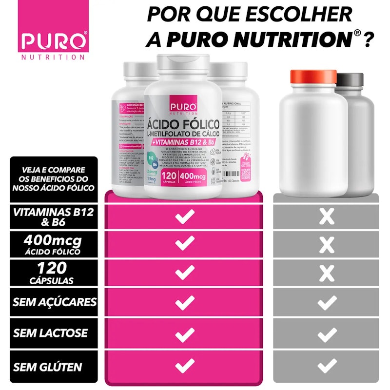 L-Metilfolato Ácido Fólico com Vitaminas B12 e B6 2