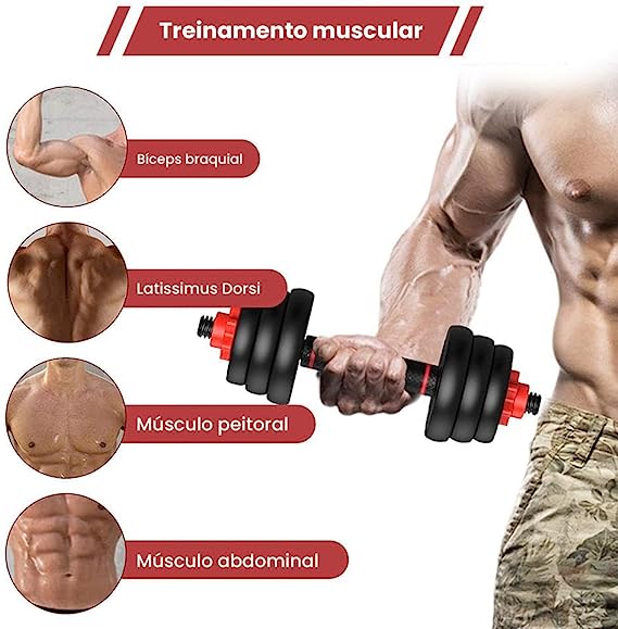 Kit Halteres Musculação Kettlebell 6 em 1 20 Kg 3