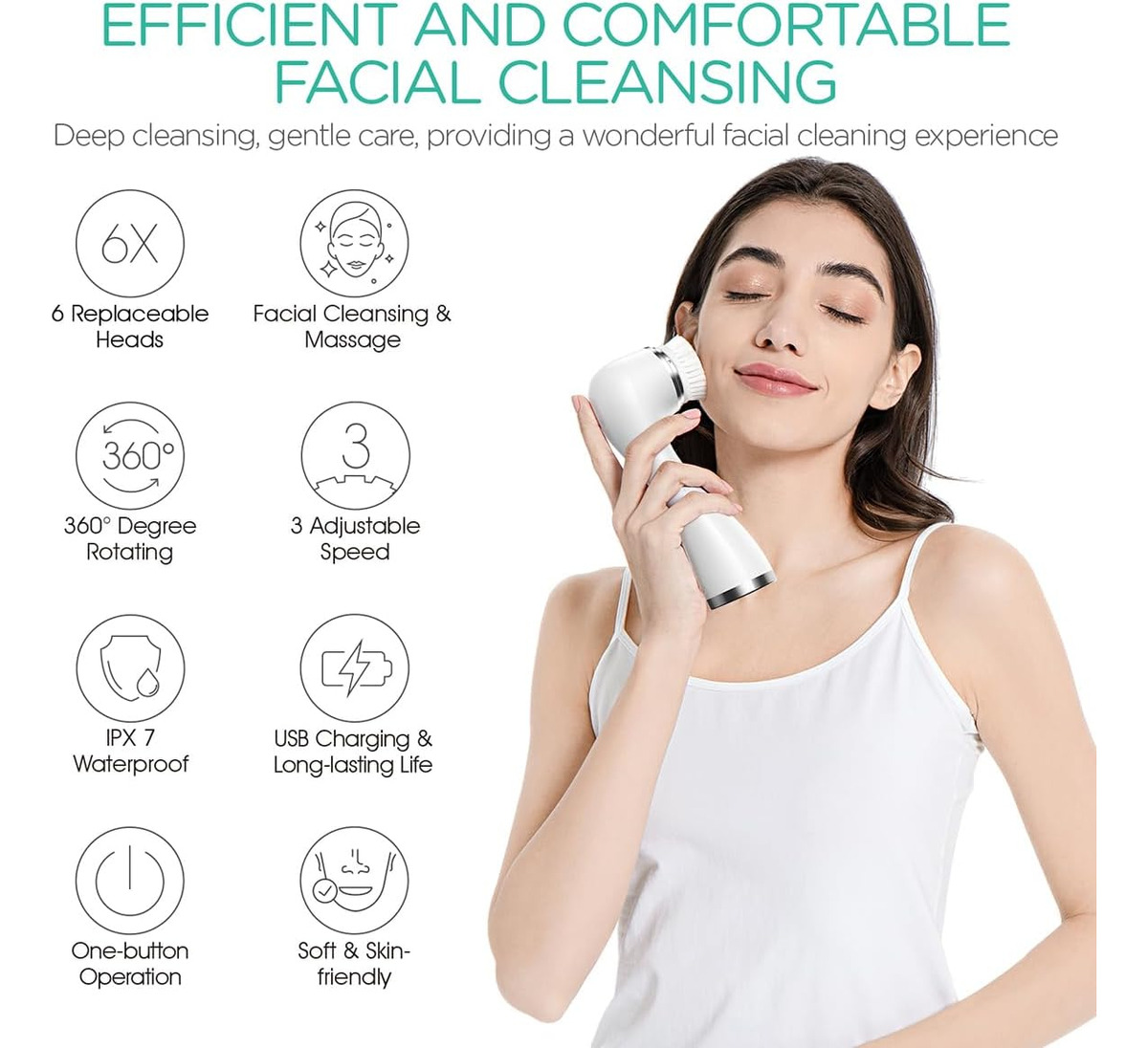  Escova de limpeza Facial Elétrica  2