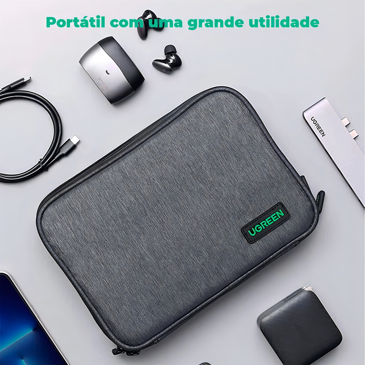 Case Bag Estojo Organizador Ugreen para Cabos HD Acessórios 5