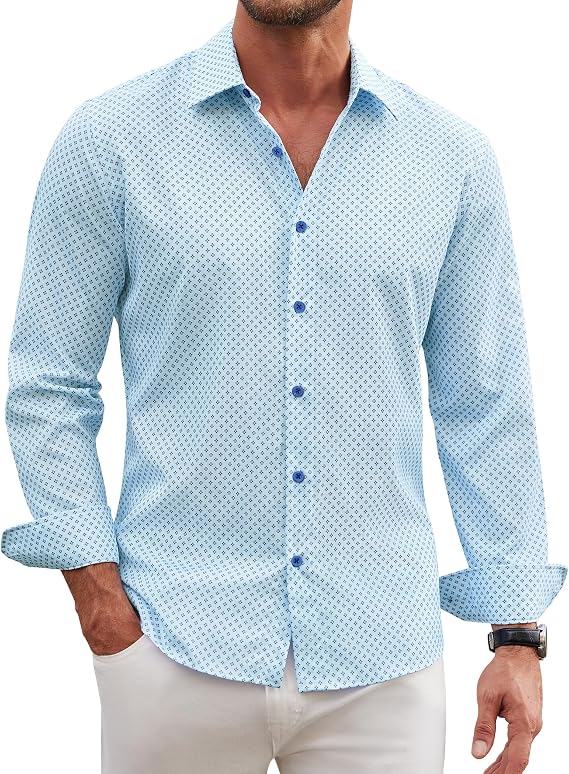 Camisa Social Masculina Estampada de Manga Comprida Lion Nardo 1