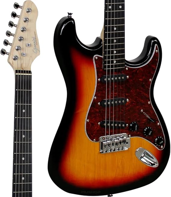 Guitarra Elétrica Giannini G-100 3 Tone Sunburst com escudo Tortoise 3TS/TT 2