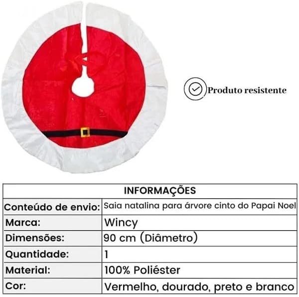 Saia Saiote para Árvore de Natal Veludo 3