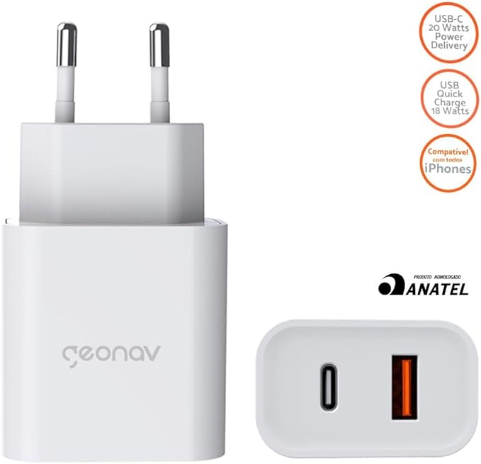 SuperPower Duo Carregador Ultrarrápido PowerDelivery 20 W QuickCharge 18 W 4