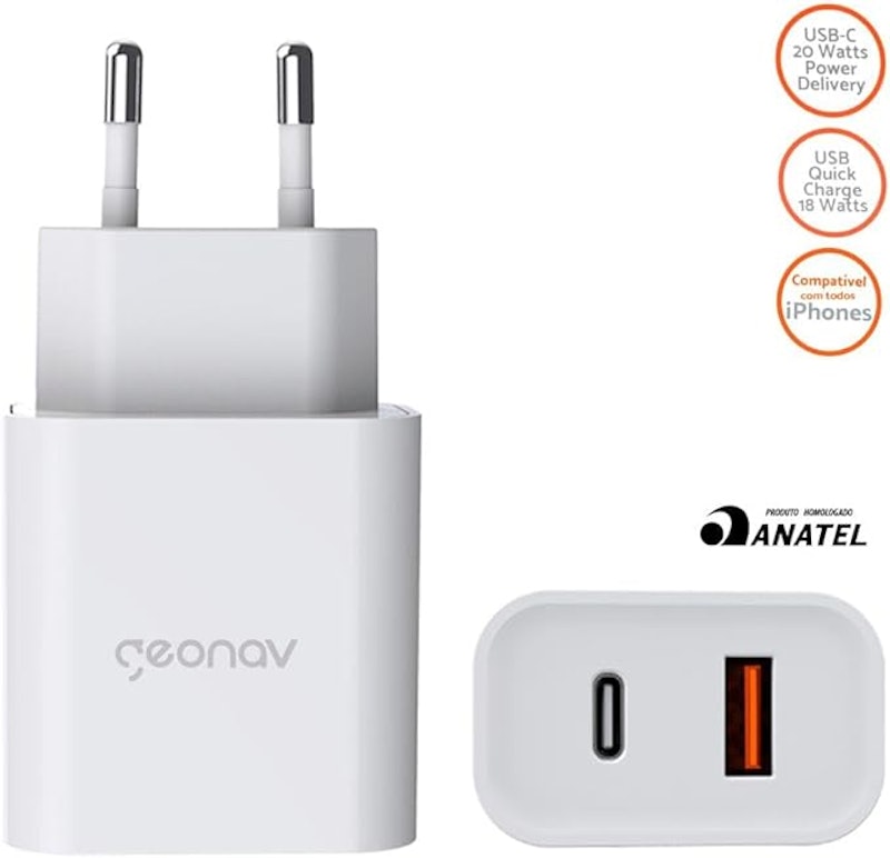 SuperPower Duo Carregador Ultrarrápido PowerDelivery 20 W QuickCharge 18 W 4
