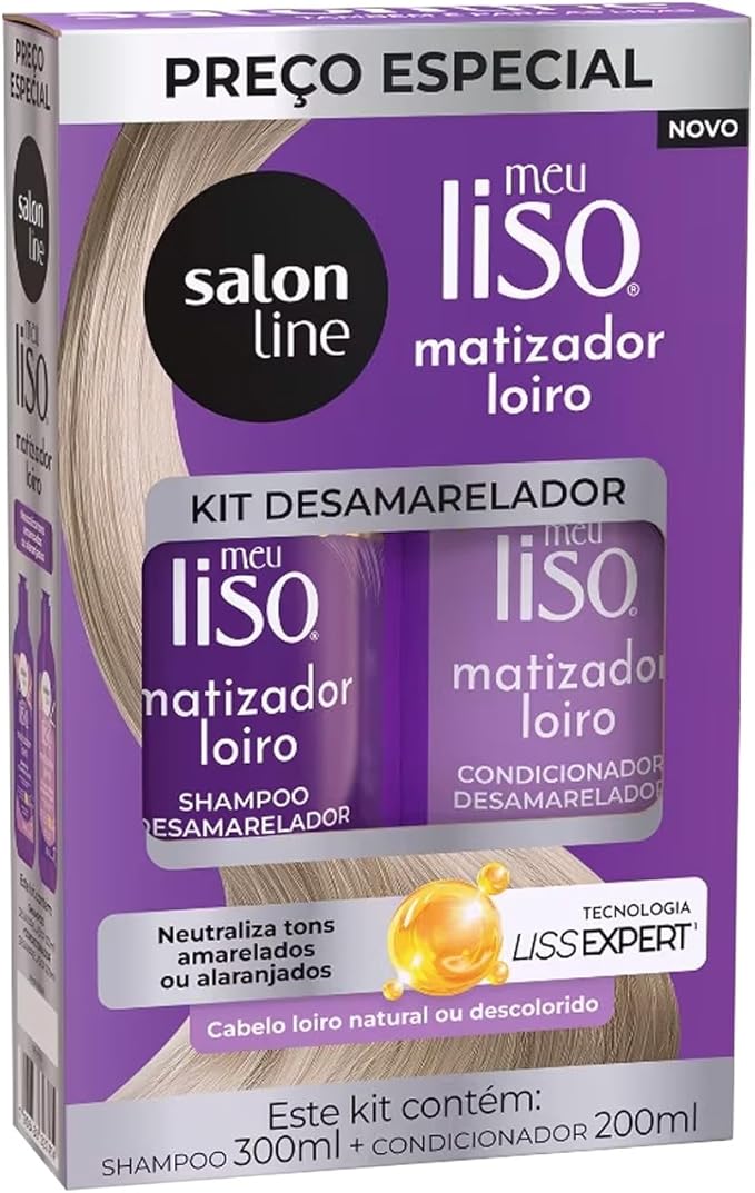 Kit Shampoo e Condicionador Matizador Meu Liso 1