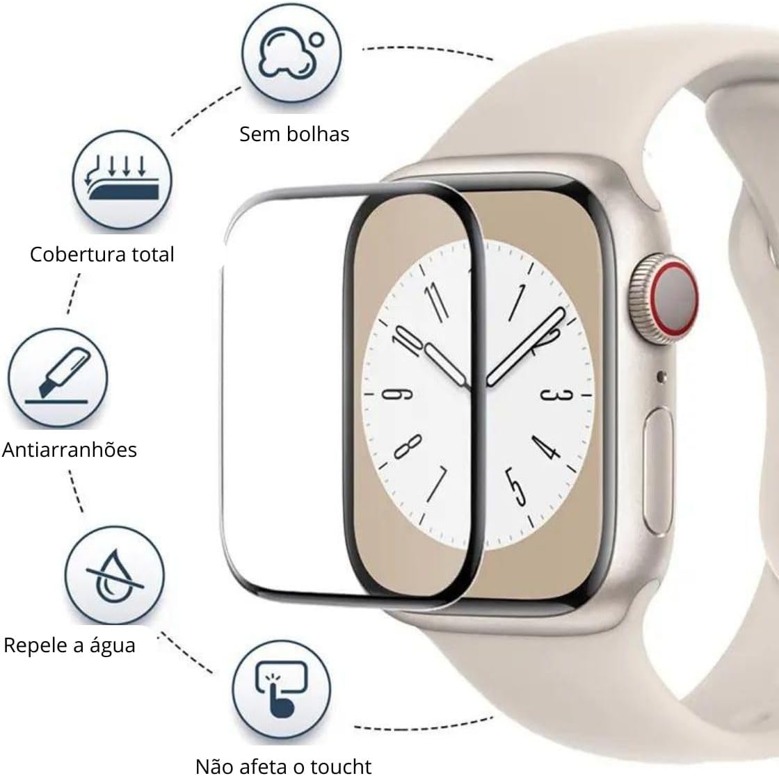 Película 9D Cerâmica Compatível com Apple Watch Series (45 mm) 2