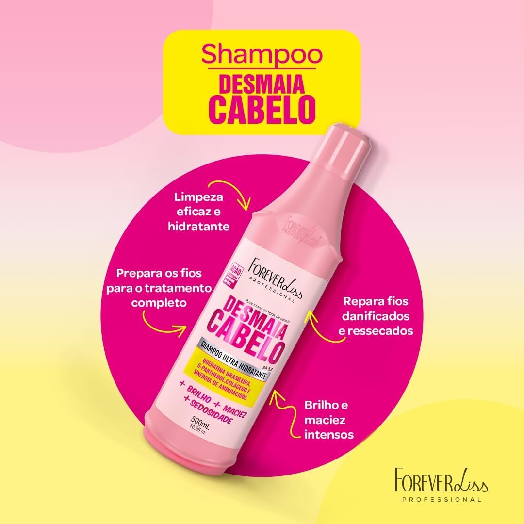 Shampoo Desmaia Cabelo Forever Liss 2