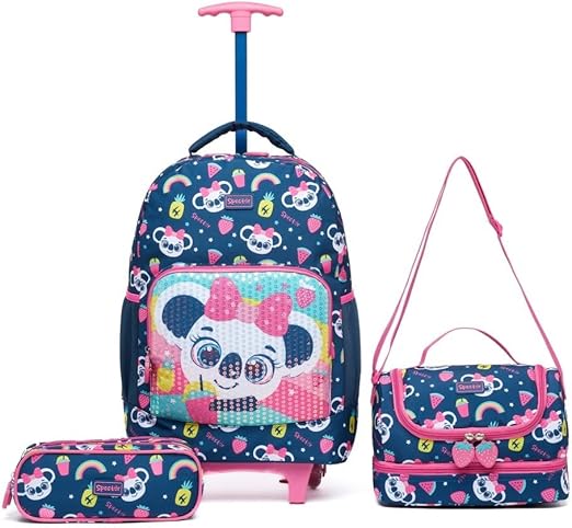 Kit Escolar Mochila de Rodinhas c/ Estojo Lancheira 1